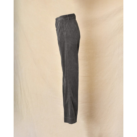 Pantalon en velours côtelé gris Bella Jones