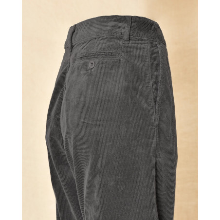 Pantalon en velours côtelé gris Bella Jones