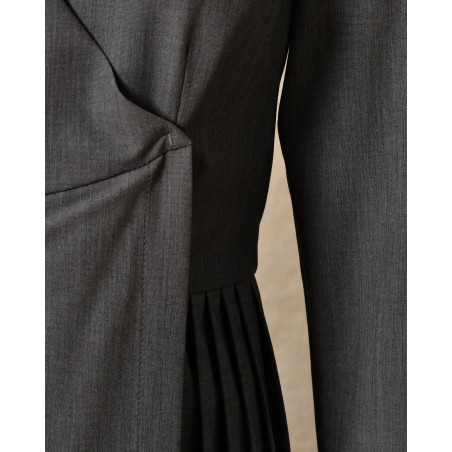 Robe asymétrique longue grise Ixos