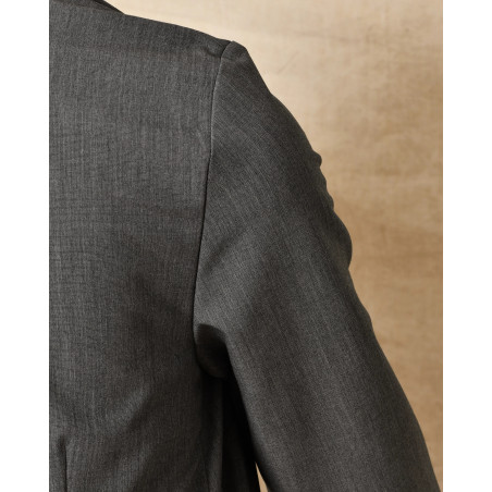 Robe asymétrique longue grise Ixos
