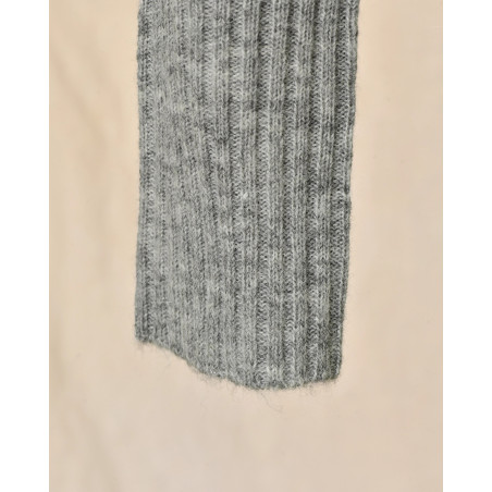 Pull à col montant gris en alpaga et laine Bella Jones