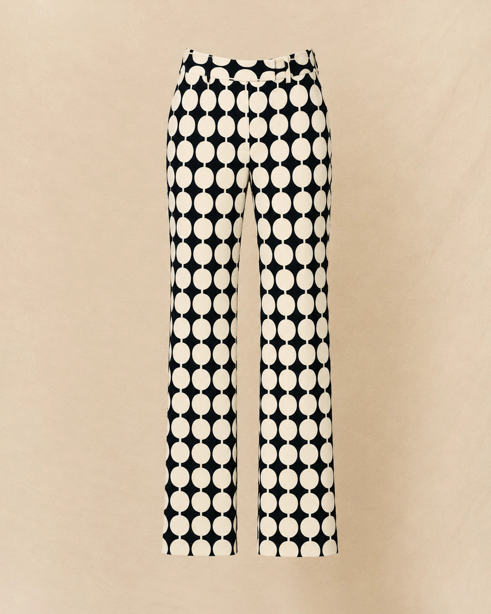 Pantalon bleu et beige à imprimé graphique à pois Co.Go