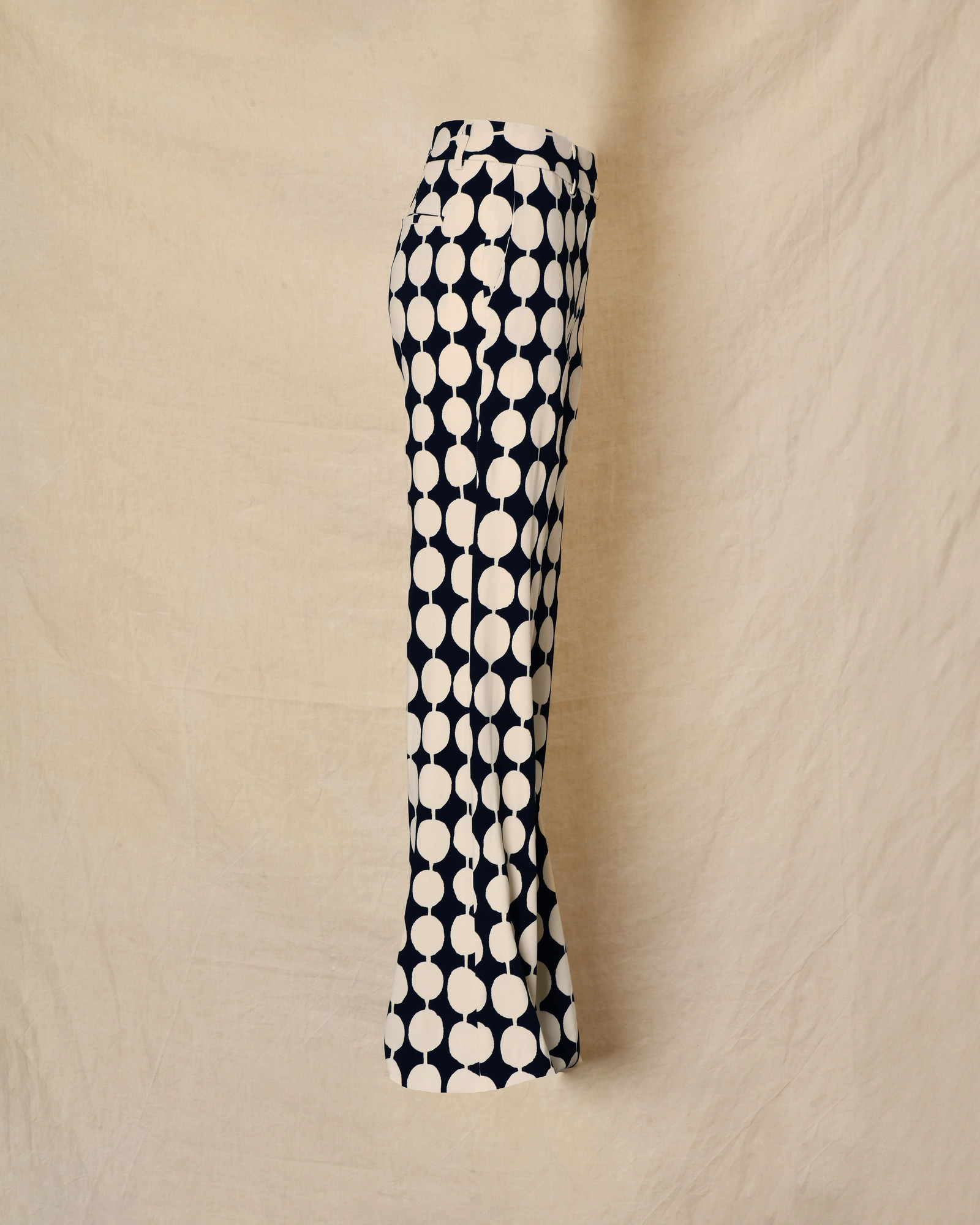 Pantalon bleu et beige à imprimé graphique à pois Co.Go