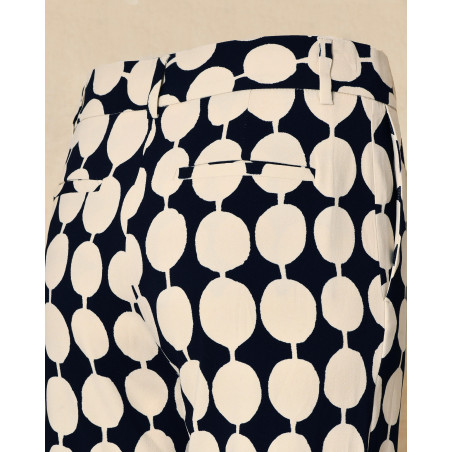 Pantalon bleu et beige à imprimé graphique à pois Co.Go