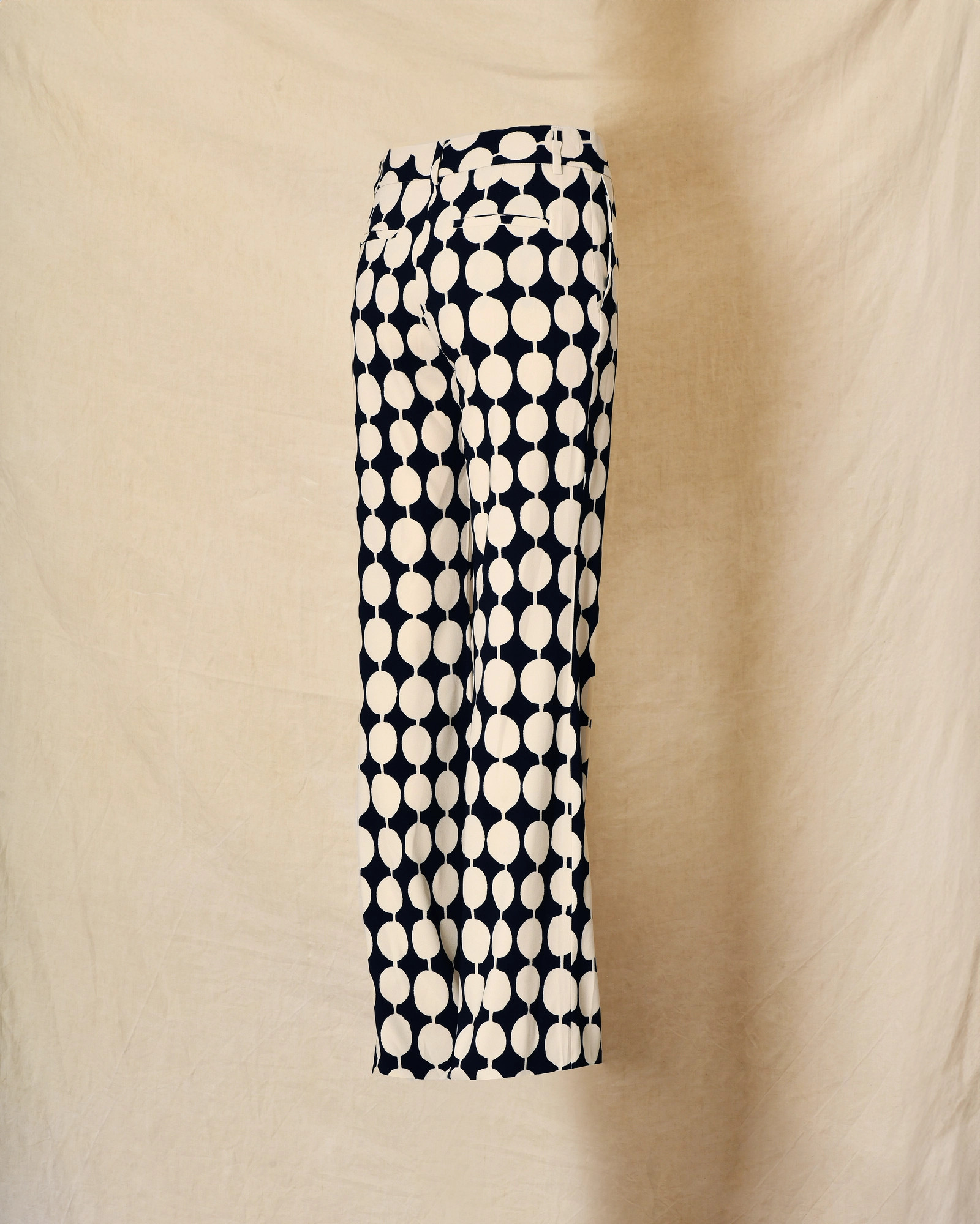 Pantalon bleu et beige à imprimé graphique à pois Co.Go
