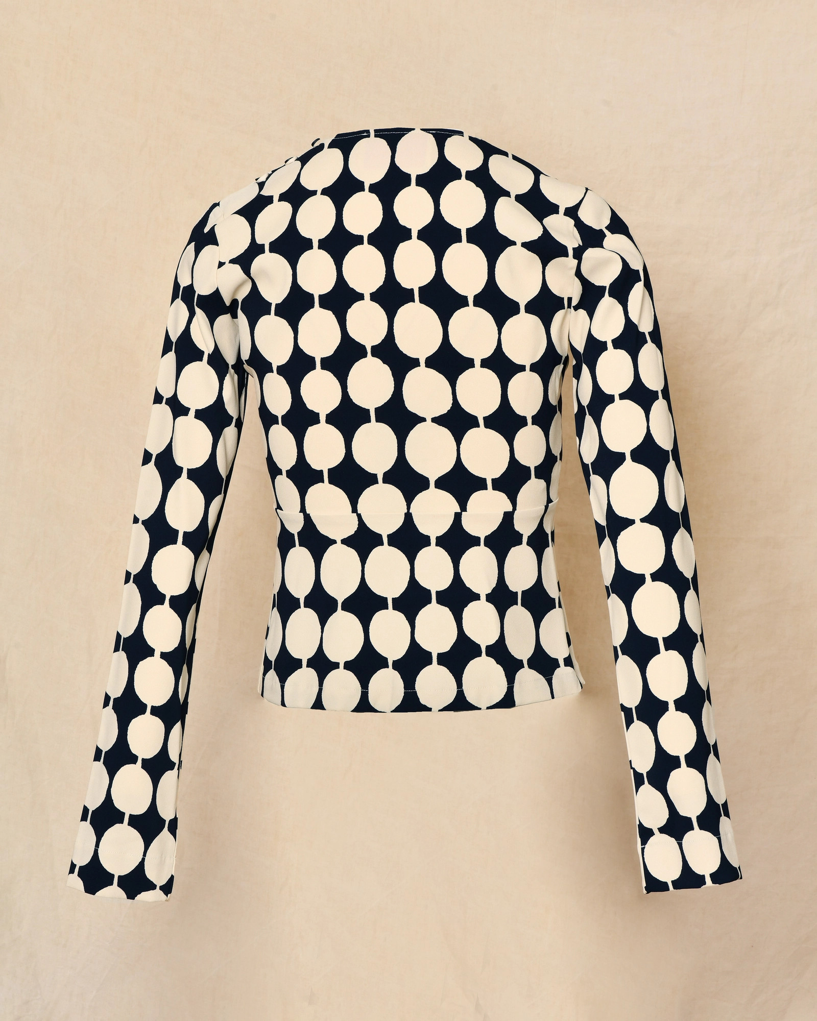 Top bleu et beige à imprimé graphique à pois Co.Go