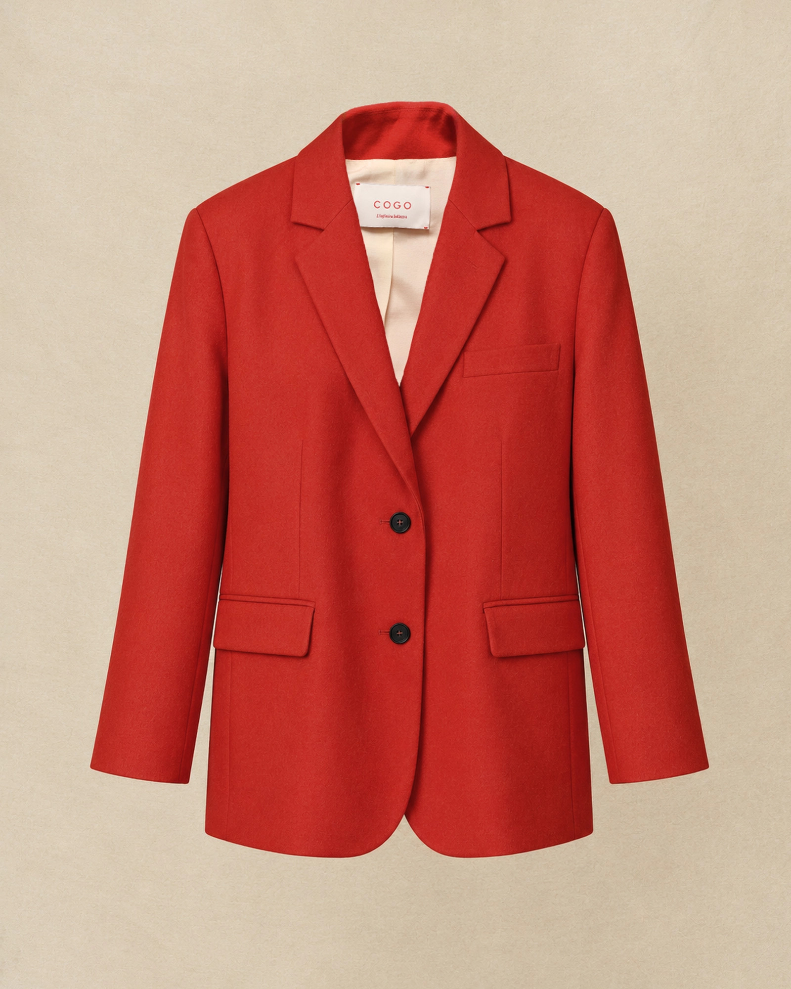 Veste blazer en laine rouge Co.Go