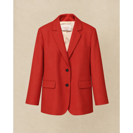 Veste blazer en laine rouge Co.Go
