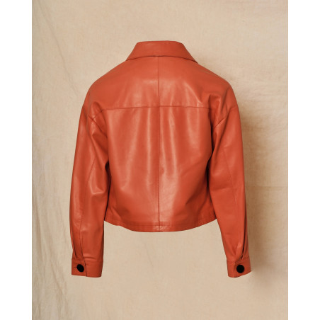 Blouson en cuir corail Ventcouvert