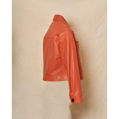 Blouson en cuir corail Ventcouvert