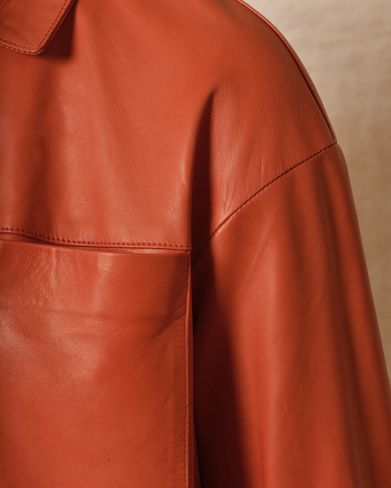 Blouson en cuir corail Ventcouvert