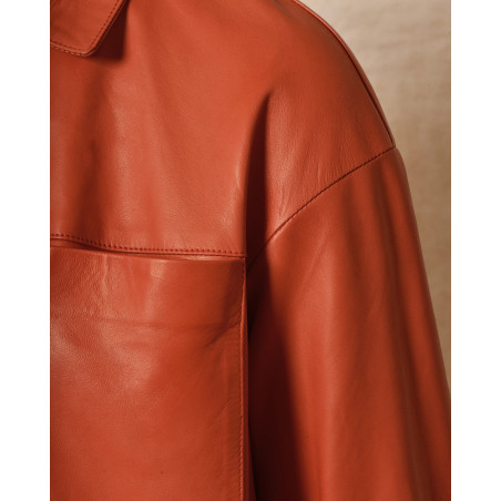 Blouson en cuir corail Ventcouvert