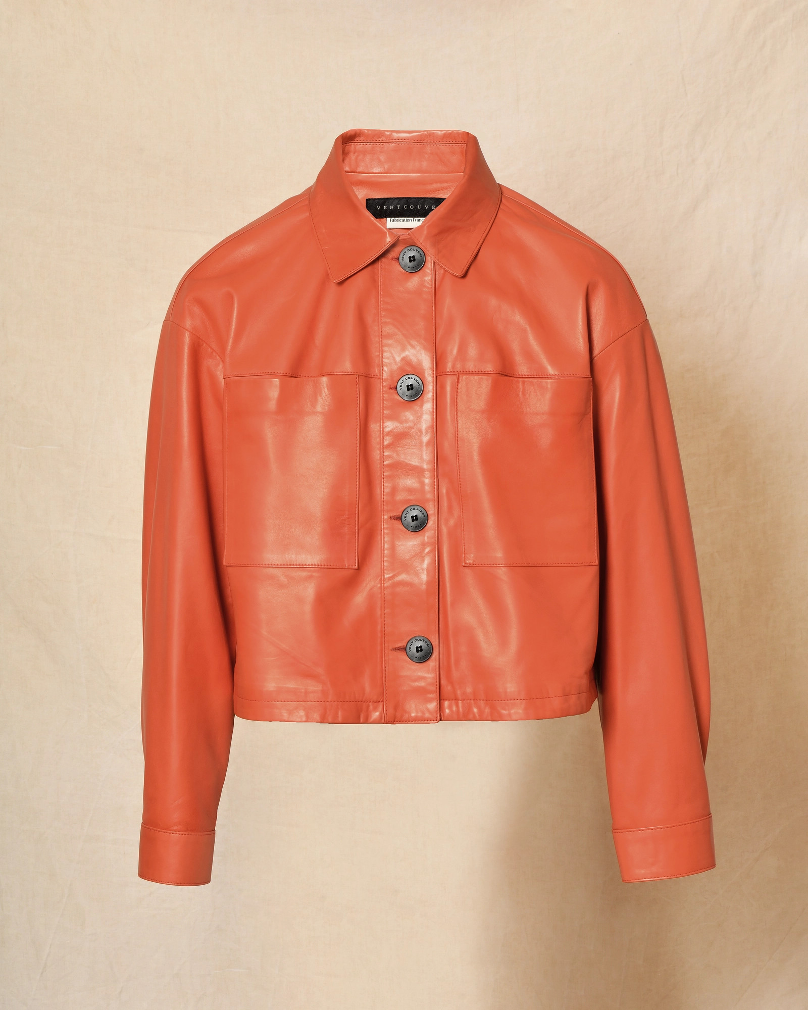 Blouson en cuir corail Ventcouvert