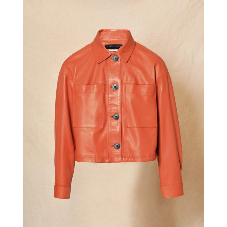Blouson en cuir corail Ventcouvert