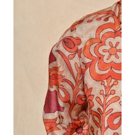 Chemise en soie à imprimé floral Co.Go