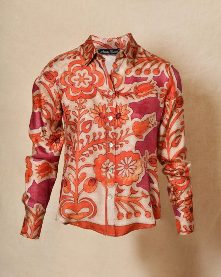 Chemise en soie à imprimé floral Co.Go