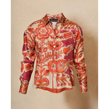 Chemise en soie à imprimé floral Co.Go
