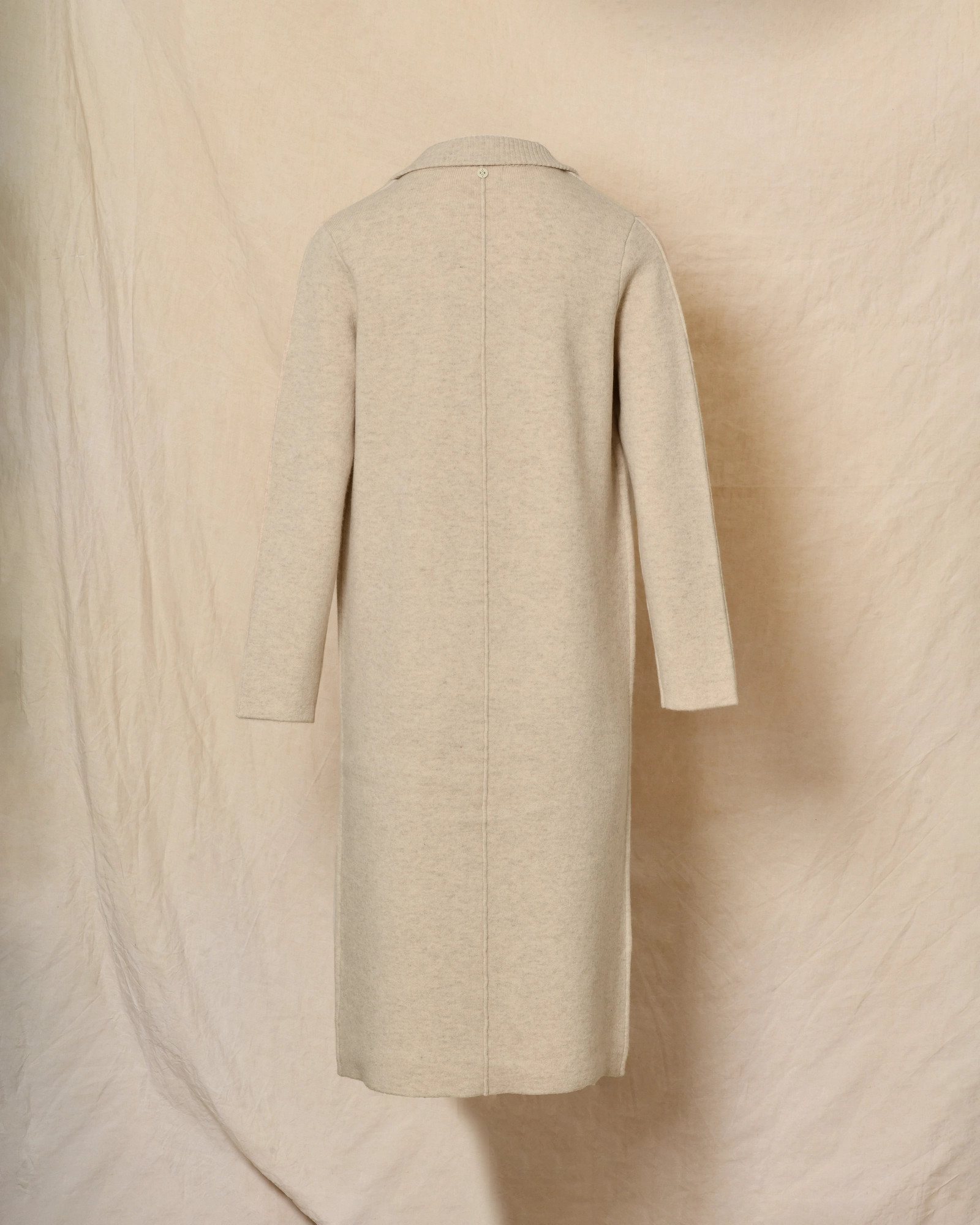 Manteau en laine beige à col tailleur Ma Petite Capsule