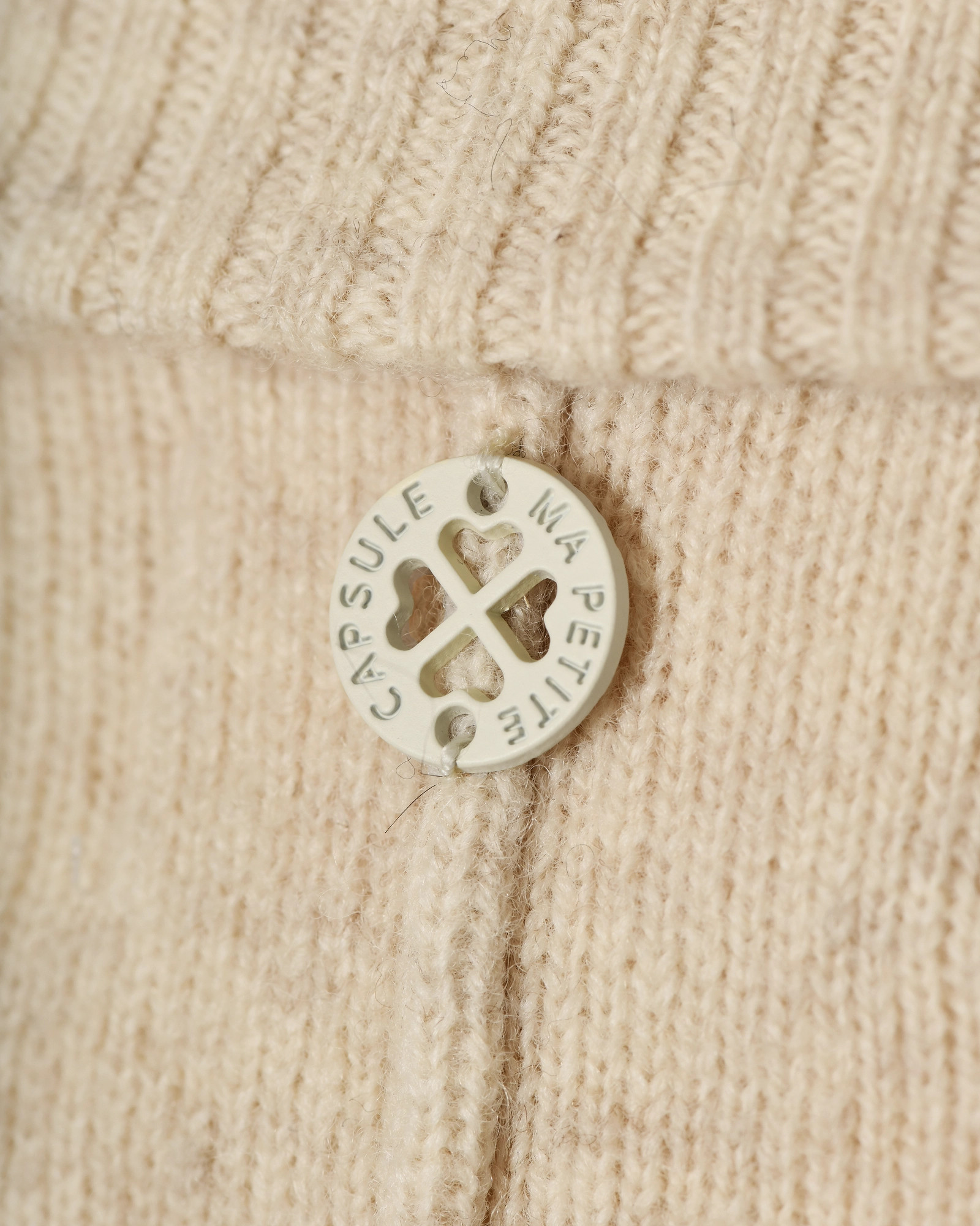Manteau en laine beige à col tailleur Ma Petite Capsule