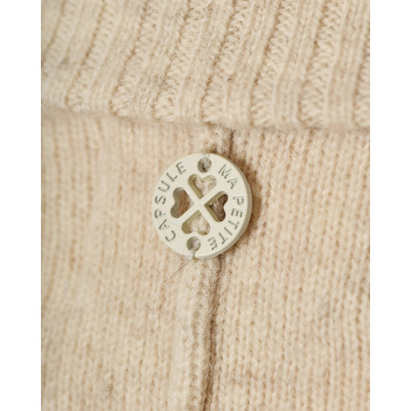 Manteau en laine beige à col tailleur Ma Petite Capsule