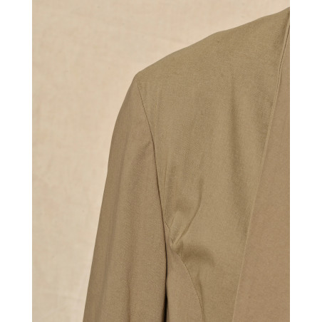 Manteau asymétrique camel à col châle Ixos