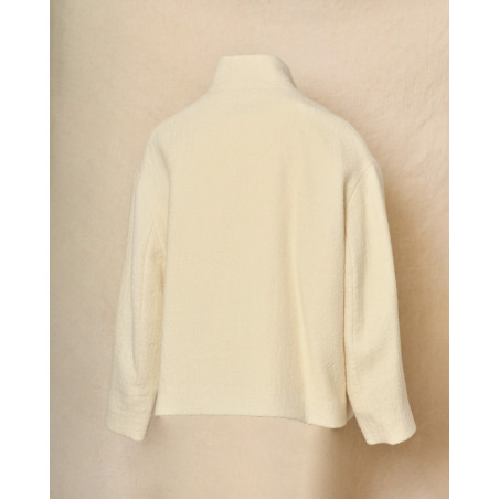 Caban en laine court écru Trench & Coat