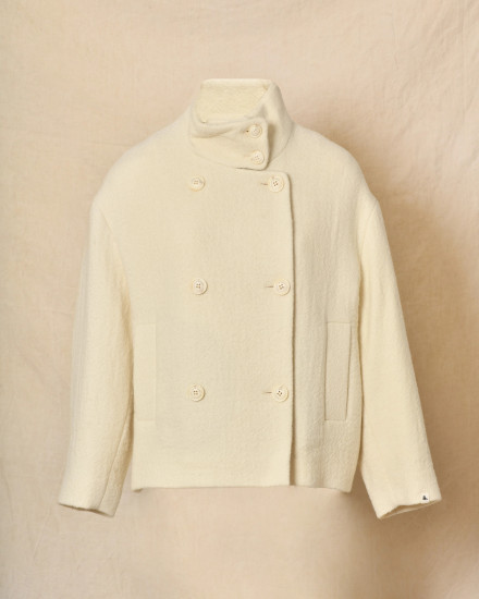 Caban en laine court écru Trench & Coat