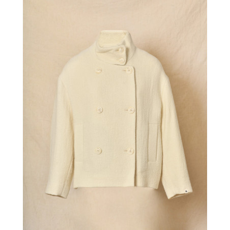 Caban en laine court écru Trench & Coat