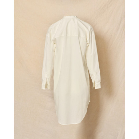 Robe-chemise écrue oversize à col officier Ixos