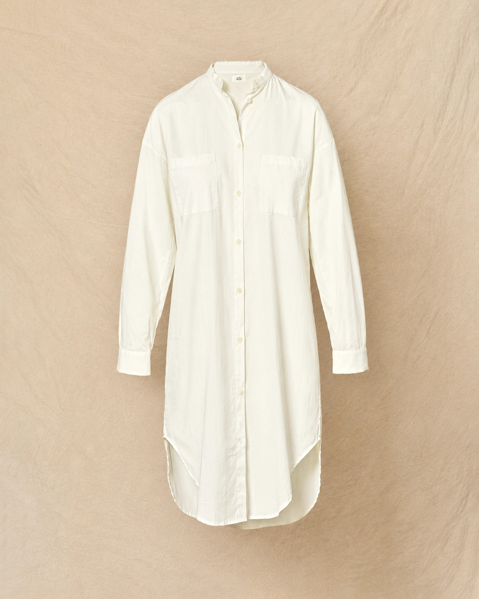 Robe-chemise écrue oversize à col officier Ixos
