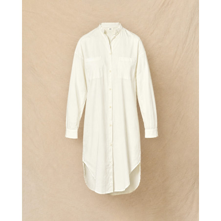 Robe-chemise écrue oversize à col officier Ixos