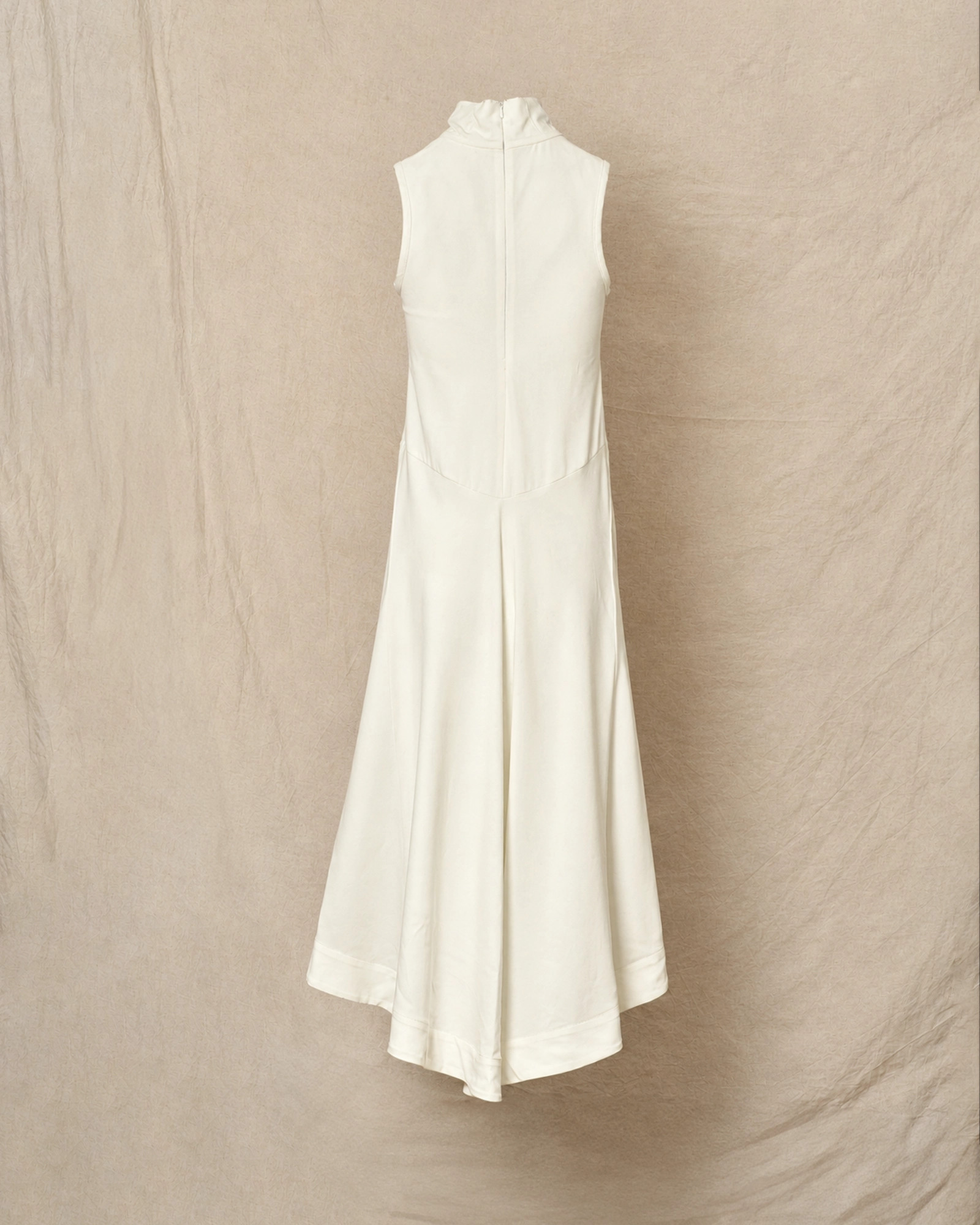 Robe longue écrue sans manches asymétrique Malloni