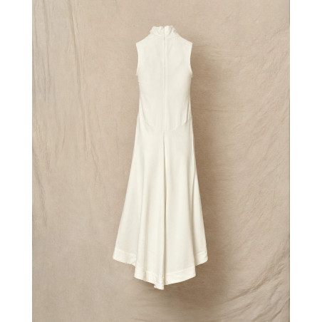 Robe longue écrue sans manches asymétrique Malloni
