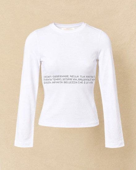 Haut blanc ajusté avec inscription graphique grise Co.Go
