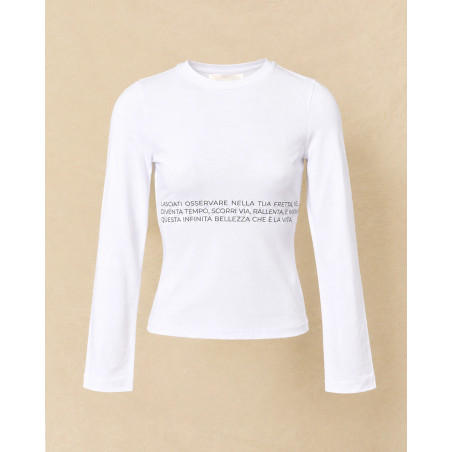 Haut blanc ajusté avec inscription graphique grise Co.Go