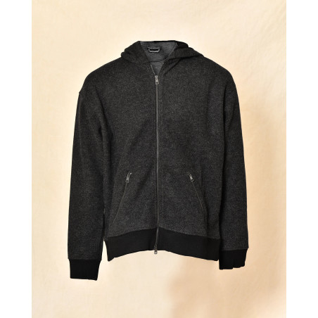 Veste de jogging à capuche gris anthracite Daniele Alessandrini