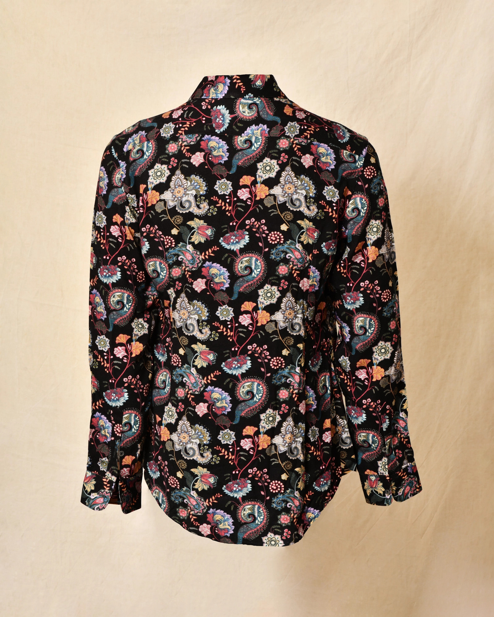 Chemise en viscose noire à imprimé floral Daniele Alessandrini