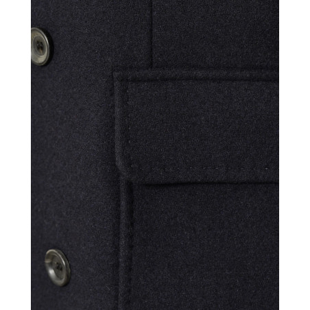 Manteau croisé en laine bleu nuit Outfit