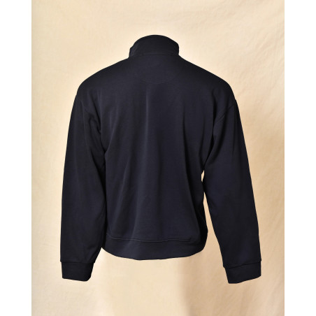 Sweat bleu marine à col montant zippé Telacruda