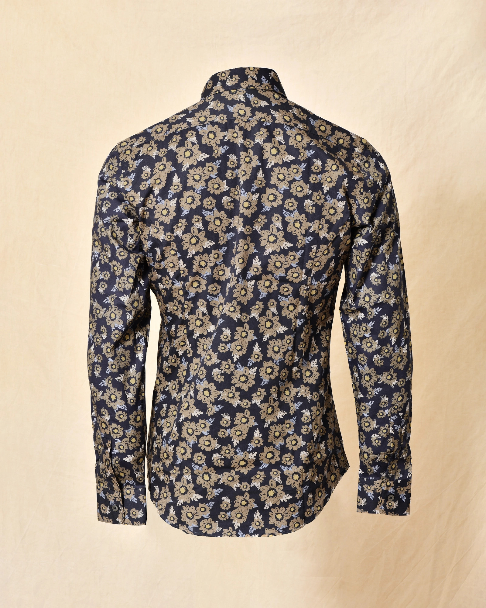 Chemise en coton bleue à imprimé floral Daniele Alessandrini