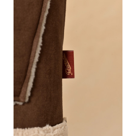 Gilet sans manches en daim marron Telacruda