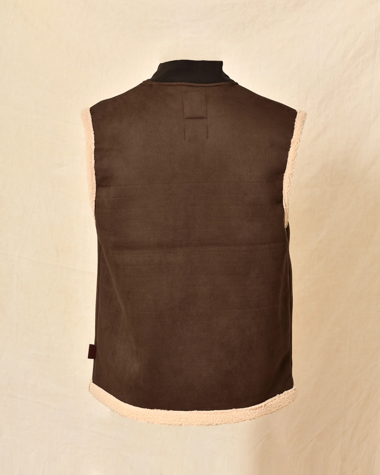 Gilet sans manches en daim marron Telacruda