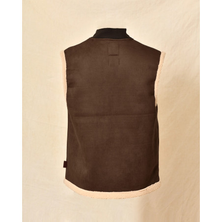 Gilet sans manches en daim marron Telacruda