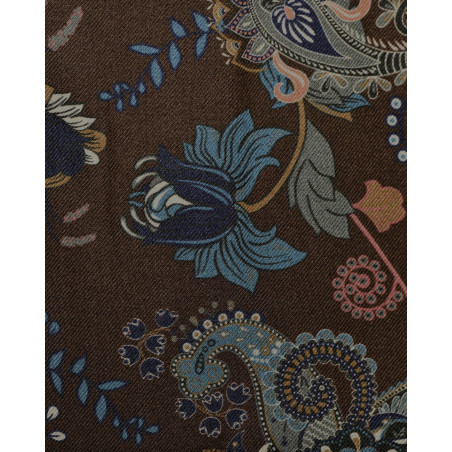Chemise en viscose marron à imprimé floral Daniele Alessandrini