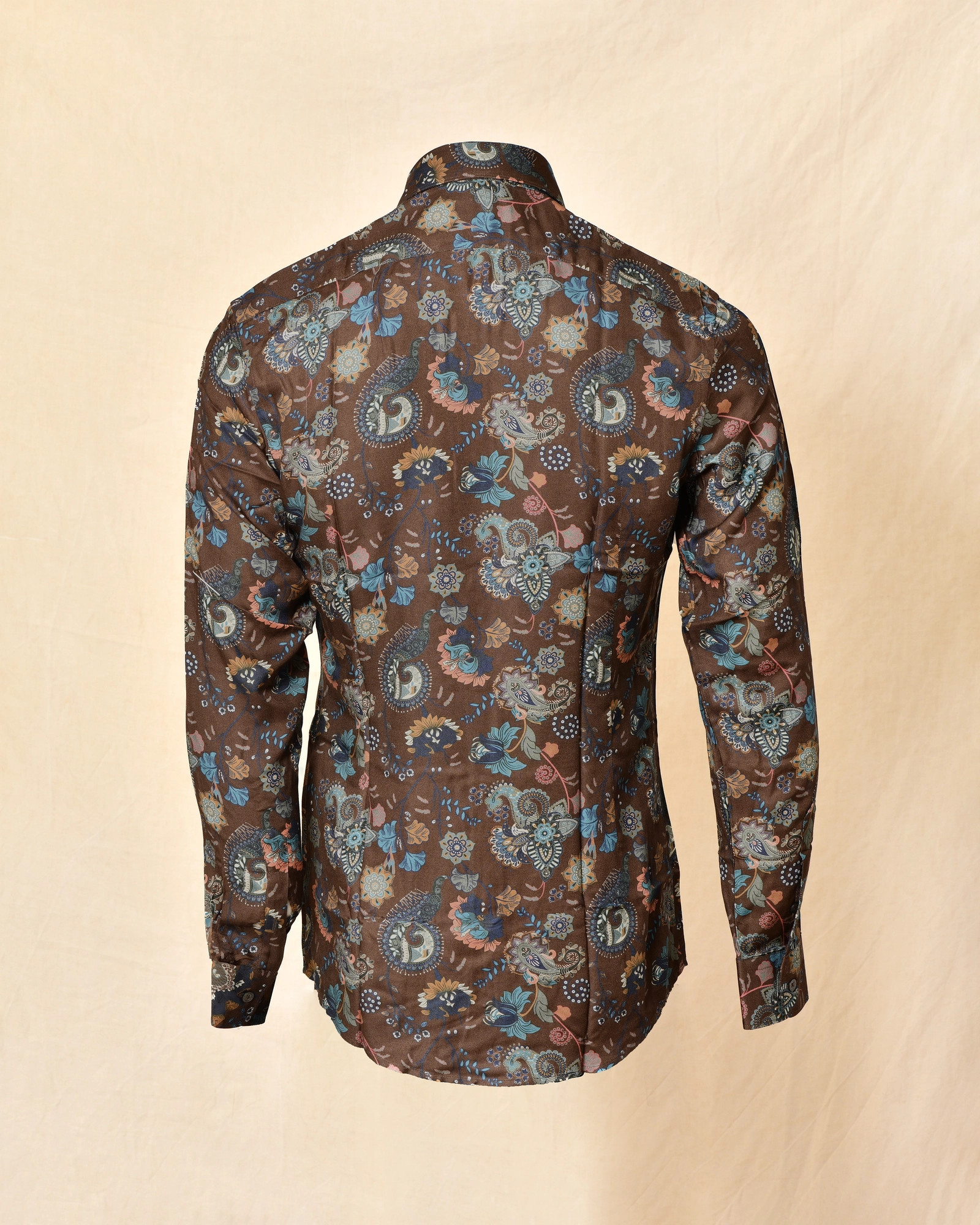 Chemise en viscose marron à imprimé floral Daniele Alessandrini