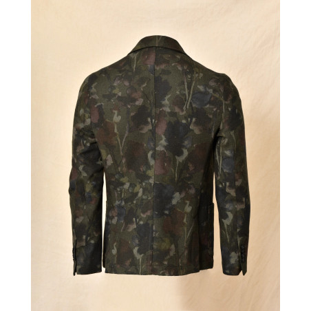 Veste blazer à motif camouflage floral kaki Daniele Alessandrini