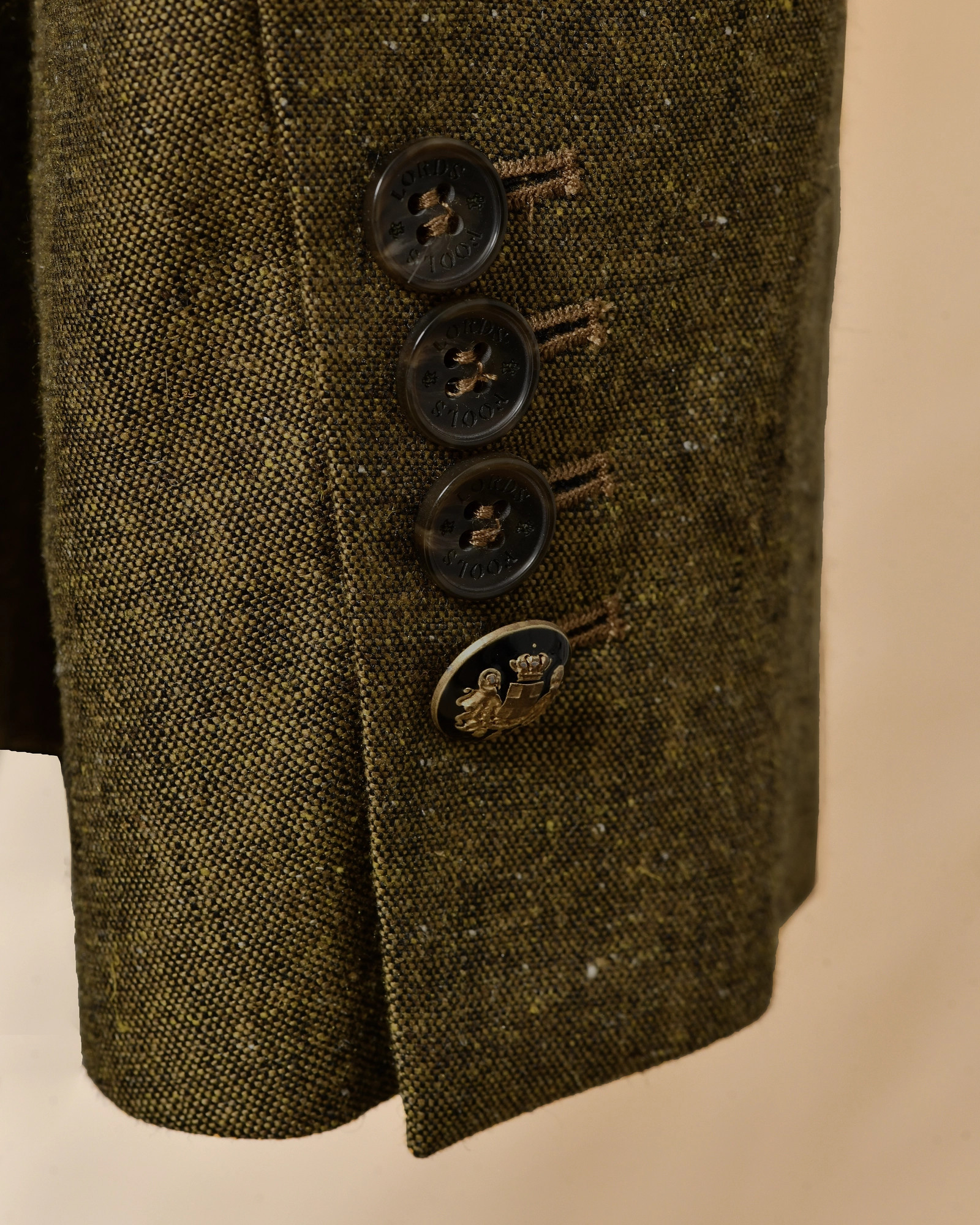 Veste blazer en soie kaki chiné Lords & Fools