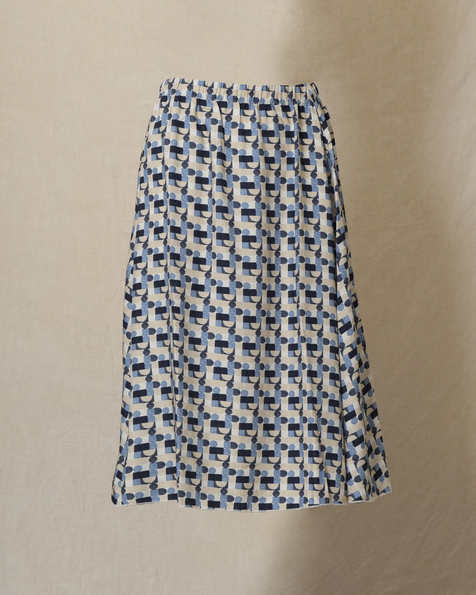 Jupe évasée à motifs abstraits bleus Whyci Milano