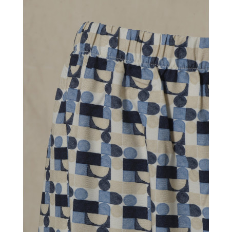 Jupe évasée à motifs abstraits bleus Whyci Milano