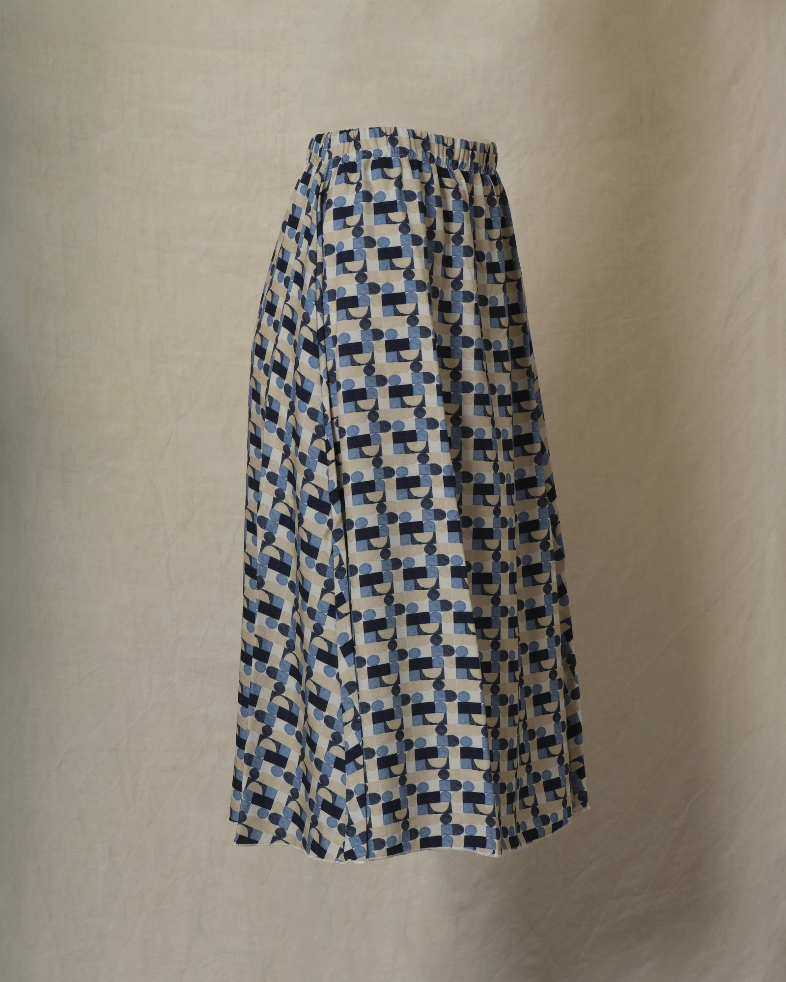 Jupe évasée à motifs abstraits bleus Whyci Milano